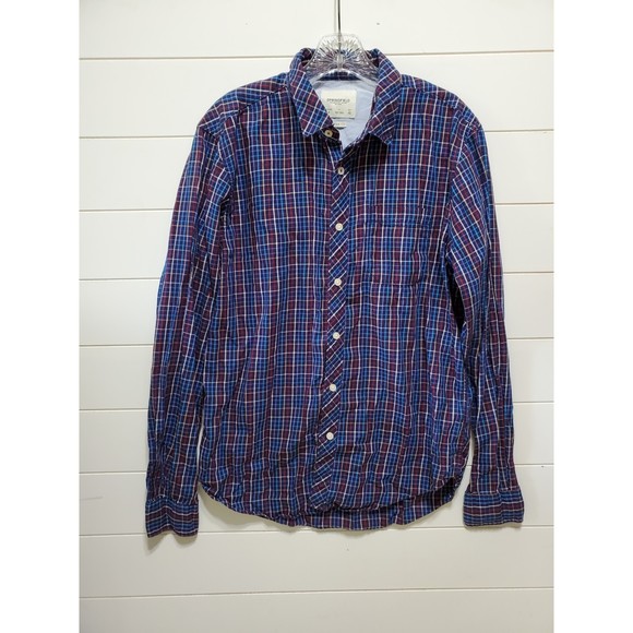 Springfield mens size L long sleeve buttoned up cotton flannel front left pocket - Picture 1 of 3
